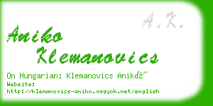 aniko klemanovics business card